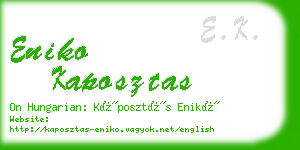 eniko kaposztas business card